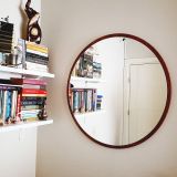 Dfn Wood Mdf Yuvarlak Banyo Aynası, Kahverengi, 50X50