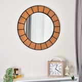 Dfn Wood Terra Yuvarlak Dekoratif Banyo Aynası, 80X80 Cm