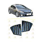DG Power Honda Civic FB7 2012 - 2016 Arka Kelebek Cam Kaplaması Vizörü Sağ + Sol Set Parlak Siyah Plastik