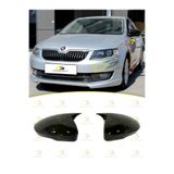 DG Power Skoda Octavia Mk3 2013 - 2020 Uyumlu Batman Yarasa Ayna Kapağı Parlak Siyah Abs Plastik Seti
