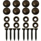 DGBRSM 8 adet Saf Pirinç Dekoratif Vidalar Ayna Vidası Olarak Kullanılan Kapaklı Ayna Sabitleme Vidaları Kapak Kendinden Vuran Vidalar (15 mm, Bronz)