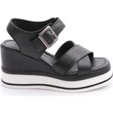 Dgn 1012-24170 Kadin Çapraz Bantli Mega Kalin Taban Sandalet - Siyah