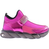 DGN 104-23Y Kadin Strech Detayli Silver Taş Bantli Sneakers Ayakkabi - Fuşya