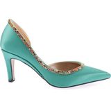 DGN 1328 Kadin Transparan Detayli Stiletto - Yeşil