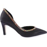 DGN 1328 Siyah Kadın Transparan Detaylı Topuklu Stiletto