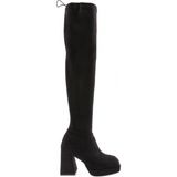 DGN 1900 Kadın Strech Detaylı Fermuarlı Knee High Topuklu Çizme