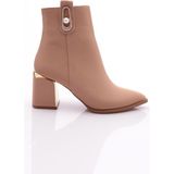 Dgn 2004-1 Kadın Topuklu Bot - Nude