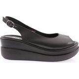 Dgn 21001-22Y Kadin Dolgu Topuk Sandalet - Siyah