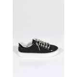 Dgn 2475 Kadin Taş Ip Bağcikli Sneaker Ayakkabi - Siyah Nubuk