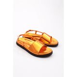 DGN 3015 Orange Kadın Kalın Bantlı Sandalet