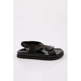 DGN 3040 Kadin Çapraz Bantli Sandalet - Siyah - Siyah