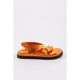 DGN 3040 Kadin Çapraz Bantli Sandalet - Turuncu - Vizon