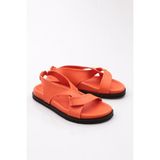 DGN 3040 Oranj Kadın Çapraz Bantlı Sandalet