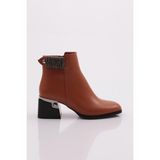 DGN 31017 Kadin Topuklu Bot - Taba