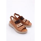 Dgn 326 Kadin Cirtli Sandalet - Taba - Taba