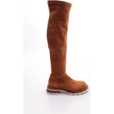 Dgn 4006 Kadin Knee High Çizme - Taba Süet
