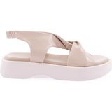 Dgn 4848-22Y Kadin Kalin Bantli Sandalet - Bej