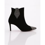 Dgn 602 Kadin Topuklu Bot - Siyah Velvet