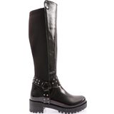 Dgn 607-22K Kadin Bilek Tokali Zincir Detayli Arkasi Stretch Knee High Flats Çizme