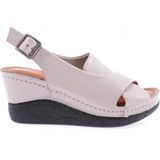 Dgn 6152 Kadin Çapraz Bantli Kalin Taban Sandalet - Taş