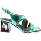 DGN 619-23Y Kadin Kristal Taşli Topuklu Sandalet - Lime
