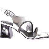 DGN 619-23Y Kadin Kristal Taşli Topuklu Sandalet - Silver