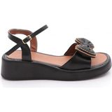 Dgn 7002 Kadin Fiyonk Detayli Sandalet - Siyah