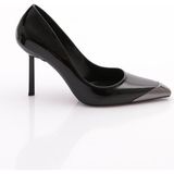 DGN 7703-424 Siyah Rugan Kadın Topuklu Ayakkabı
