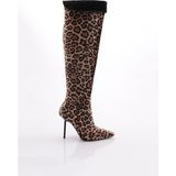 DGN 8020 Kadin Yani Fermuarli Çizme - Leopar