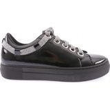 DGN 880-23Y Simli İpli Bilekten Detaylı Bağcıklı Siyah Kırışık Kadın Günlük Ayakkabı
