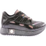 DGN 916-1-23Y Kadin Kalin Taban Silver Ip Taşli Kristal Taşli Sneakers Ayakkabi - Siyah