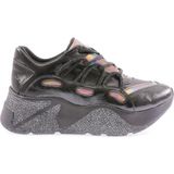 DGN 916-23Y Kadin Kalin Taban Tsilver Ip Taşli Sneakers Ayakkabi - Siyah