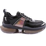 DGN 954-23Y Kadin Kalin Taban Silver Ip Taşli Sneakers Ayakkabi - Siyah