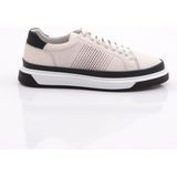 Dgn 9830 Erkek Düz Taban Bağcikli Sneaker Ayakkabi - Kırık Beyaz - Lacivert