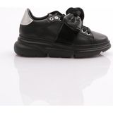 DGN ES853 Kadın Kalin Taban Fiyonklu Sneakers Ayakkabı - Siyah - Siyah