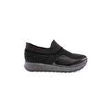 DGN Kadın Kalın Taban Kristal Taşlı Sneakers Ayakkabı Siyah 112130282674