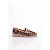 DGN Kadın Loafer Günlük Ayakkabı, Nude Leopar, 39