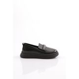 DGN Kadın Loafer Günlük Ayakkabı, Siyah Kırışık, 37 Numara, M704-2129