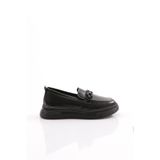 DGN Kadın Loafer Günlük Ayakkabı, Siyah Kırışık, 40 Numara, M700-2129