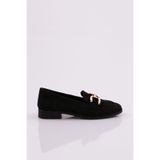 DGN Kadın Loafer Günlük Ayakkabı, Siyah Süet, 36 Numara, 3350-424