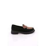DGN Kadın Loafer Günlük Ayakkabı, Siyah Süet Leopar, 36