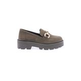 DGN Kadın Loafer, Haki Süet, 37 Numara