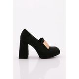 DGN, Kadın, Loafer, Siyah Süet, 38 Numara