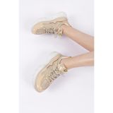 DGN Kadın Sneaker, Nude Kırışık, 39 Numara