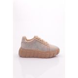 DGN Kadın Sneaker, Platform Topuklu, Bej, 40 Numara, 501-2239