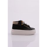 DGN Kadın Sneaker, Platform Topuklu, Siyah, 40 Numara
