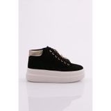 DGN Kadın Sneaker, Siyah Süet, Platform Topuklu, 39 Numara, 1015-2007