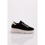 DGN Kadın Sneaker Spor Ayakkabı, Siyah Süet, 39 Numara, 1009-2007