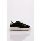 DGN Kadın Sneaker Spor Ayakkabı, Siyah Süet, 40 Numara, 1003-2007