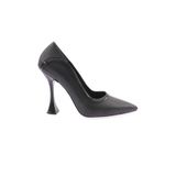 DGN Kadın Stiletto Topuklu Ayakkabı, Siyah Cilt Rugan, 37 Numara 8800002607687
